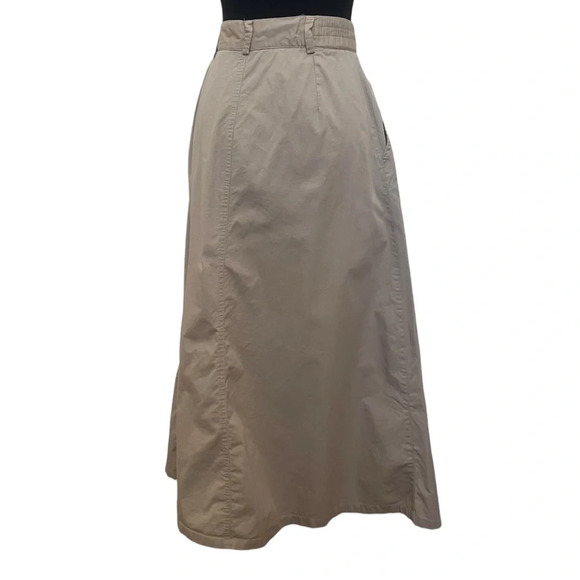 White Stag Vintage Button Down Maxi Skirt Khaki Size 14 - Picture 2 of 7